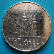25 szylingów 1957 Austria Bazylika Mariazell  Ag 0,800 waga 13 g
