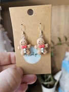 Kolczyki piernik pierniczki  święta Boże Narodzenie gwiazdką 