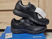 REEBOK WORK 43 RZEPY CZARNE SKÓRZANE AMORTYZACJA OIL RESISTANT 