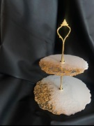 Biała 2 poziomowa patera z żywicy epoksydowej