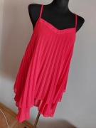 Boohoo sukienka czerwona szeroka luzna rozkloszowana m l xl