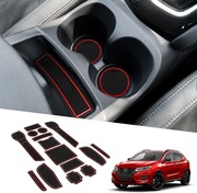 Nissan Qashqai J11 wkładki gumowe do schowków wykładziny maty do uchwytów 