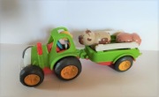 SMIKI Interaktywny traktor z przyczepą figurki rolnik zwierzątka zwierzęta