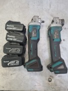 Szlifierka Makita. ZESTAW. Baterie x4