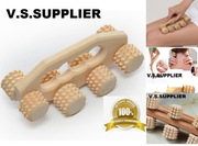 Masażer drewniany do stóp i ciała 8 rolek