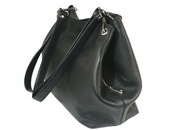 Damska Czarna Ekskluzywna Torebka Skóra Włoska 