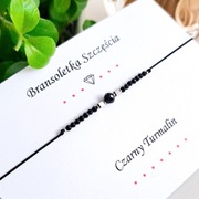 Bransoletka CZARNY TURMALIN hematyt srebrny - OCHRONA