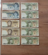 Zestaw 10 banknotów polskich 
