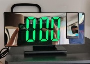ZEGAR BUDZIK ELEKTRONICZNY CYFROWY Z PROJEKTOREM LED LUSTRO TERMOMETR