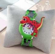 Zegarek chłopięcy dziecięcy dla chłopca chłopięcy dinozaury zielony 