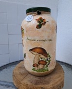 Słoik handmade Decoupage 4L na suszone grzyby