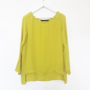 ZARA Studio jedwabna limonkowa bluzka M