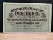 3 Ruble 1918 r. OBER OST - Poznań, Seria W