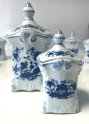 Porcelanowe pojemniki kuchenne Kobaltowe zdobienie Wzór cebulowy 6+1