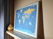 Piękna Mapa Świata na płótnie. 90 x 60 cm