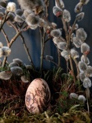 Ręcznie zdobiona drewniana pisanka