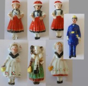 Kolekcja figurek WHW - Porcelanowe odznaki - Stroje Ludowe / Militaria