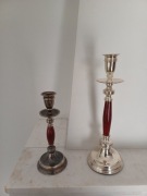 Świeczniki Scandia Present (Szwecja) Mid-Century Modern - drewno i plater