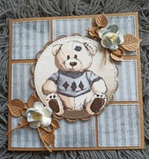 Kartka urodzinowa ręcznie robiona miś dowolny napi