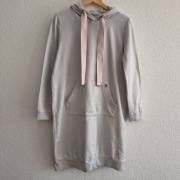 Sukienka hoodie Carry L | beżowa | bawełna casual | kieszeń | wygodna