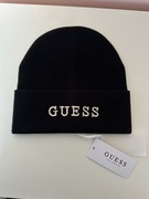 Guess czarna czapka zimowa ze złotym napisem haft r. L