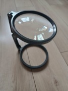 Duża lupa metalowa podwójna z podstawą 