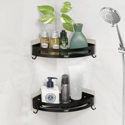 Półka prysznicowa bez wiercenia czarna - zestaw 2 szt