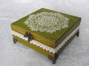 Szkatułka, skrzynka na drobiazgi, drewniane pudełko, prezent, handmade