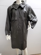 Płaszcz skóra naturalna miękka jagnieca zielony 