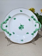 Przepiękna patera Herend Węgry ręcznie malowana zielone kwiaty