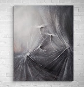 Obraz na płótnie ręcznie malowany akrylami strukturalny 3d abstrakcja 50x70