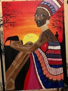 Gorąca Afryka 70x100 cm farby akrylowe