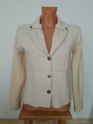 Biała wełniana marynarka S/M Evis jedwab