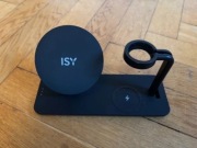 Ładowarka indukcyjna ISY czarna (telefon + smartwatch + słuchawki )