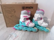 Łyżworolki raven roz 27-30 różowo miętowe 