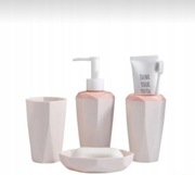 Akcesoria łazienkowe 4 elementy różowe 