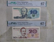 10 zł i 20 zł 1982 PMG 67