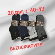 20 par skarpety męskie zdrowotne, bezuciskowe, 100% bawełna  r. 40-43 JST