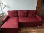 Kanapa narożna bordowa