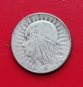 5 ZŁOTYCH GŁOWA KOBIETY 1933 rok - srebro AG