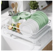 Kitsure suszarka do naczyń stojak stal nierdzewna uchwyt na sztućce Biała