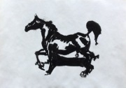 "Czarny koń" - rysunek tuszem na papierze
