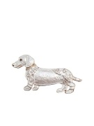 Broszka Magnetyczna Pies Jamnik Biały