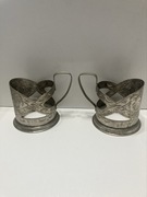 podstakannik koszyczek ZAPOROŻE 2szt vintage radzieckie na szklanki uchwyt