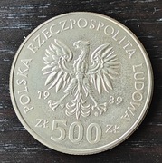 Moneta 500 ZŁ 50 rocznica Wojny Obron. Narodu Polskiego 1939-1989 UNIKAT