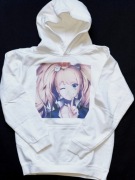 biała bluza kangurka hoodie manga rozm. 152/158