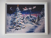 Plakat świąteczny z samojedami 