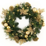 Stroik na drzwi Boże Narodzenie Wianek na drzwi 60cm z lampkami