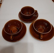 Filiżanki z wytwórni z Pruszkowa z czasów PRL-u  brązowe tanio okazja .