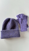 NOWY Super zestaw na zime, czapka + rekawiczki [fiolet]